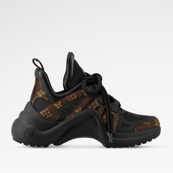 Louis Vuitton | Calfskin Patent Monogram Womens LV Archlight Sneakers 39 Black - Picture 3 of 16